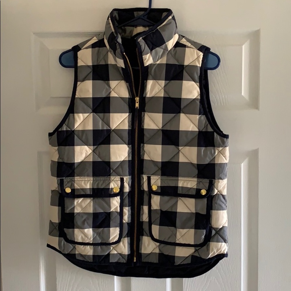 J.Crew Blue And White Plaid Vest